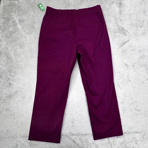 Gap NWT Slim Ankle Khaki Women's Size 14 (W34in x 26in.) Dark Raspberry - Picture 2 of 11